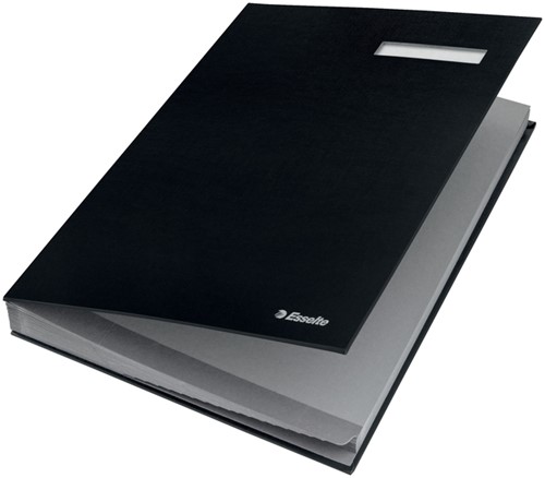 Vloeiboek Esselte 6210 karton 20tabs zwart-3