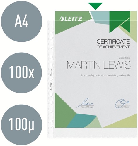 Showtas Leitz Premium 0.10mm PP A4 transparant 100 stuks-3