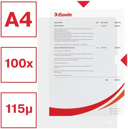Insteekmap L-model Esselte recycle A4 PP 0.12mm nerf-3