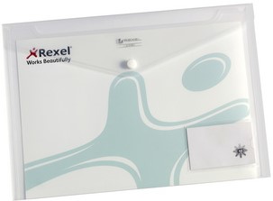 Enveloptas Rexel ice A4 + visitekaart transparant 5 stuks-2