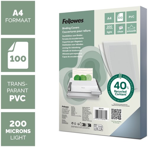 Voorblad Fellowes A4 PVC 200micron 100stuks-3
