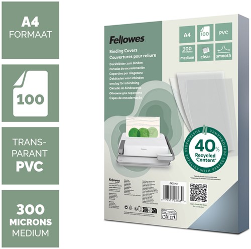 Voorblad Fellowes A4 PVC 300micron 100stuks-3
