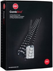 Bindrug GBC 16mm 21rings A4 zwart 100stuks