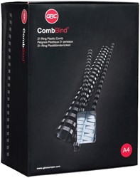 Bindrug GBC 19mm 21rings A4 zwart 100stuks