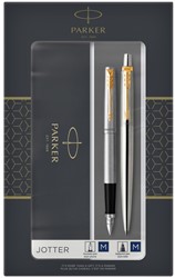 Balpen en vulpen Parker Jotter Steel GT