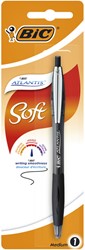 Balpen Bic Atlantis Soft metalen clip 1.0mm zwart blister