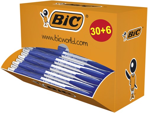 Balpen Bic Atlantis Classic blauw medium doos à 30+6 gratis