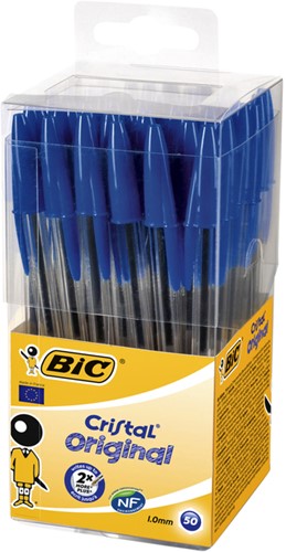 Balpen Bic Cristal Tubo 50 blauw medium-3