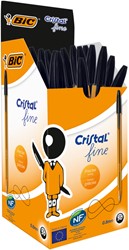 Balpen Bic Cristal zwart fijn