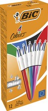 Balpen Bic 4kleuren Shine doos à 12 stuks-3