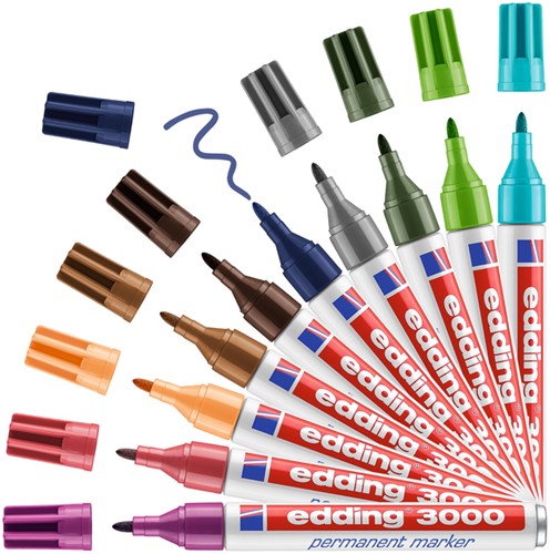 Viltstift edding 3000 rond zwart 1.5-3mm-3