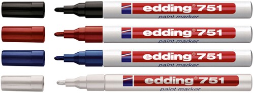 Viltstift edding 751 lakmarker rond wit 1-2mm-2