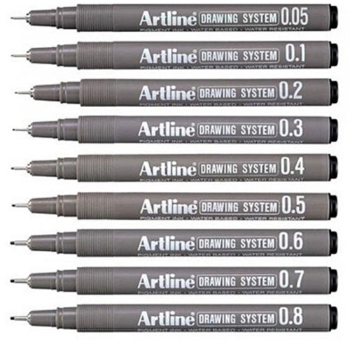 Fineliner Artline zwart 0.5mm-2