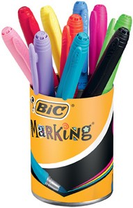 Viltstift Bic rond 0.8mm permanent assorti à 10 stuks-2