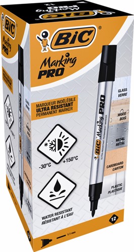 Viltstift Bic Pro 1mm permanent zwart-3
