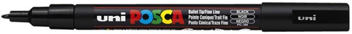 Verfstift Posca F zwart