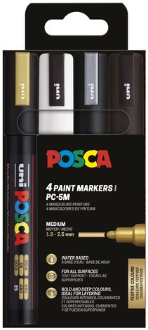 Verfstift Posca  1.8-2.5mm ass set à 4stuks