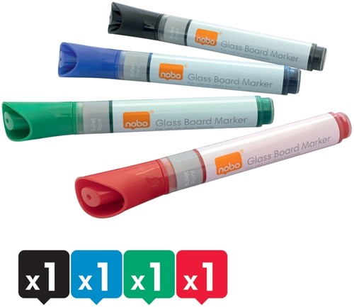 Viltstift Nobo glasbord assorti-3