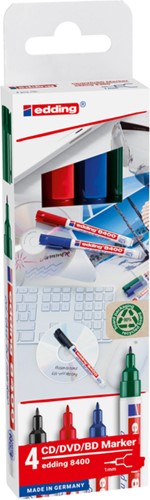 Cd marker edding 8400 rond 0.5-1.0mm assorti 4 stuks