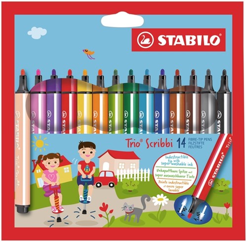 Viltstift STABILO Scribbi 368 etui à 14 kleuren