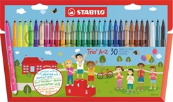 Viltstift STABILO Trio A-Z etui à 30 kleuren