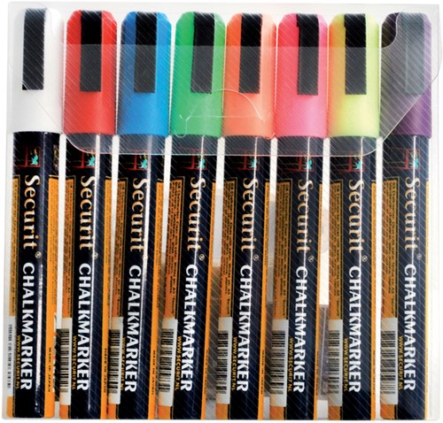 Krijtstift Securit SMA-510 schuin ass 2-6mm blister à 8st
