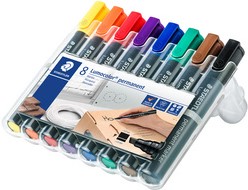 Viltstift Staedtler Lumocolor 350 permanent schuin assorti 4 stuks-3
