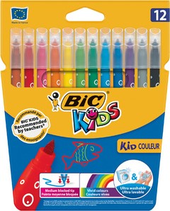 Viltstift Bic 217 kid couleur 750 assorti medium etui à 12st