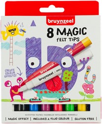 Viltstift Bruynzeel Kids Magic Points blister à 8 stuks assorti