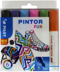 Verfstift Pilot Pintor fun 1.4mm ass etui à 6 stuks assorti