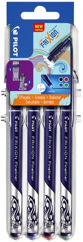 Fineliner Pilot Frixion 0,45mm etui à 4 stuks assorti