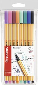 Fineliner STABILO point 88/8 fijn pastel assorti etui à 8 stuks-3