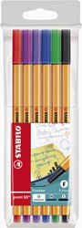 Fineliner STABILO point 88 etui à 6 kleuren