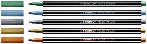 Viltstift STABILO Pen 68/841 metallic blauw-2
