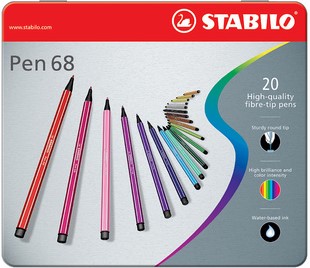 Viltstift STABILO Pen 68/50 Arty medium assorti blik à 50 stuks-2