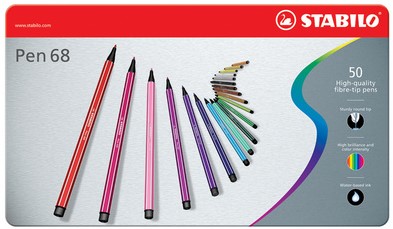 Viltstift STABILO Pen 68/50 Arty medium assorti blik à 50 stuks-3