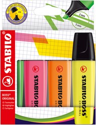 Markeerstift STABILO Boss Original  70/4 etui  à 4 kleuren