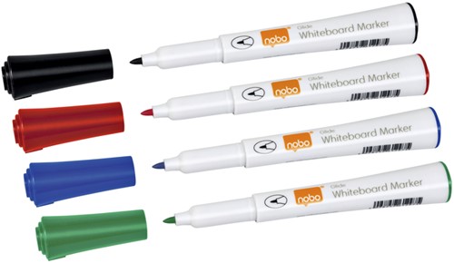 Viltstift Nobo whiteboard Glide rond ass 1mm blister à 4st-3