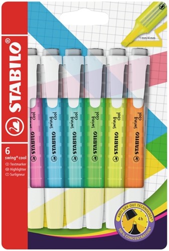 Markeerstift STABILO Swing Cool 275/6-3 etui à 6 kleuren
