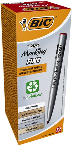 Viltstift Bic 1445 pocket rond rood 1.1mm-2