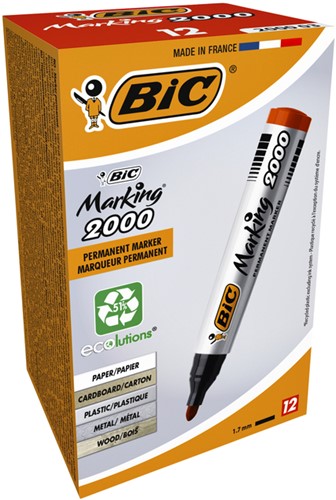 Viltstift Bic 2000 rond rood 1.7mm-3