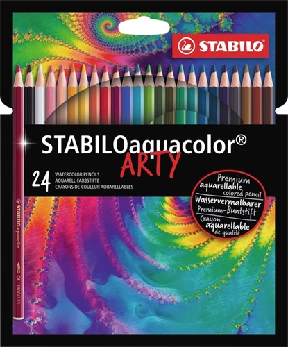 Kleurpotloden STABILO 1624 aquacolor Arty assorti etui à 24 stuks