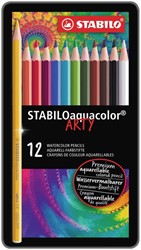 Kleurpotloden STABILO aquacolor 1612 blik à 12 kleuren