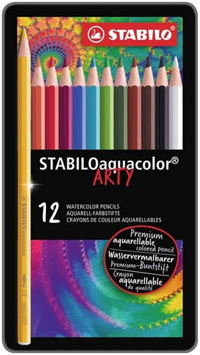 Kleurpotloden STABILO aquacolor 1612 blik à 12 kleuren