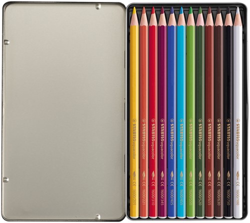 Kleurpotloden STABILO aquacolor 1612 blik à 12 kleuren-2