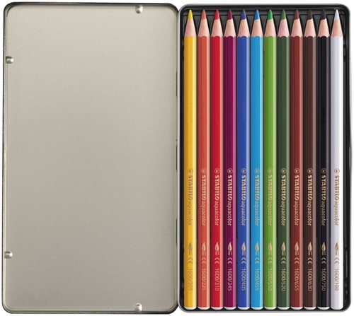 Kleurpotloden STABILO aquacolor 1612 blik à 12 kleuren-3