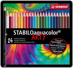 Kleurpotloden STABILO aquacolor 1624 blik à 24 kleuren