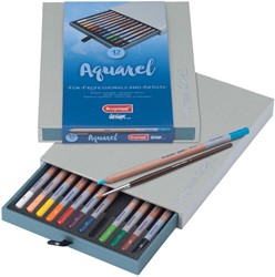 Aquarelpotlood Bruynzeel Design met luxe bewaardoos set à 12 kleuren