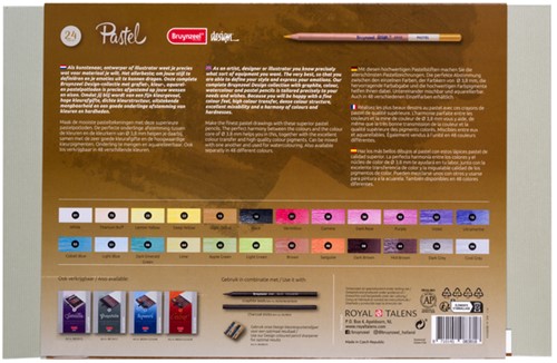 Pastelpotlood Bruynzeel Design met luxe bewaardoos set à 24 kleuren-3