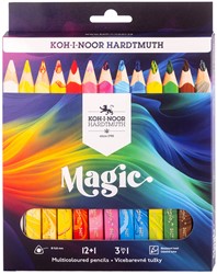 Kleurpotloden Koh-i-Noor Jumbo Magic doos 13 kleuren